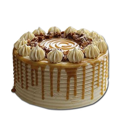 "Delicious Round shape Butterscotch cake - 1kg - Code NC09 - Click here to View more details about this Product